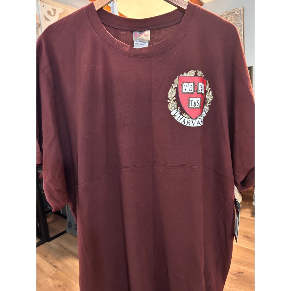 Knights Apparel Harvard University Crimson Veritas Crest Spirit Jersey Maroon L